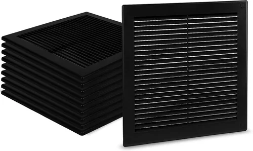 Vista 36 de Paquete de 2 cubiertas cuadradas de ventilación de aire de 4" x 4" (tamaño exterior) - Deflector de ventilación de plástico negro - Malla