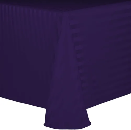 Vista 48 de Ultimate Textile Mantel ovalado de rayas satinadas (59.8 x 83.9 in), color marrón oscuro Espresso