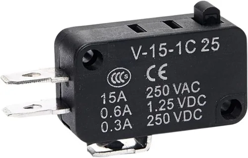 Vista 3 de HEXEH Interruptor de límite Micro Interruptores de viaje de límite de contacto plateado autorreset momentáneo V-15 V-151 V-152 V-153 V-154 V-155