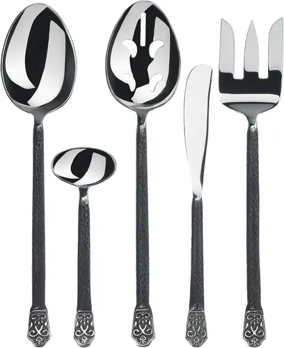 Vista 8 de Gourmet Settings Juego de 4 cubiertos de acero inoxidable, cubiertos de acero inoxidable, tenedor de aperitivo, mariscos, frutas, 5.75 pulgadas