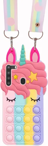 Vista 9 de nancheng Funda antiansiedad con burbujas para Samsung Galaxy A21, funda protectora de silicona suave a prueba de golpes, antiarañazos
