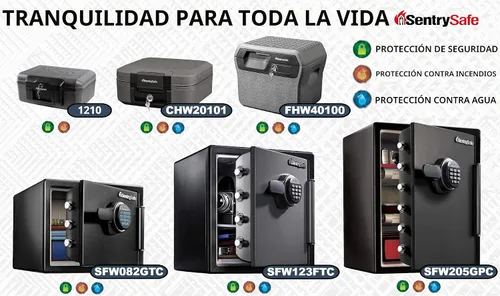 Vista 5 de SentrySafe cofre a prueba de fuego de 0.18 pies cúbicos, extra pequeño, 1210 Fire Resistant Chest Safe With Key Lock, Portable Compact Design