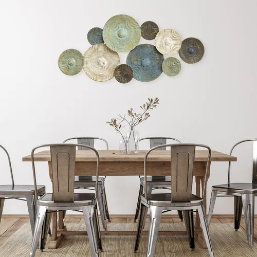 Vista 6 de Stratton Home Decor S07662 Centro de mesa, 46.46 de ancho x 2.17 de profundidad x 20.08 de alto, multicolor, verde y bronce
