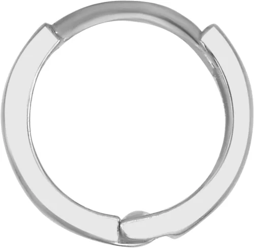 Vista 7 de Aretes Huggie de oro amarillo o blanco real de 14 quilates de 0.059in de grosor (0.315 x 0.315in), Oro de 14 quilates, no conocido