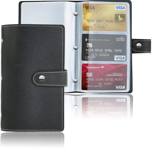 Vista 10 de lizimandu Libro Tarjetero para Tarjetas de Visita, Estuche Libro de Tarjetas de Visita de Cuero PU, Carpeta Organizadora para Tarjetas