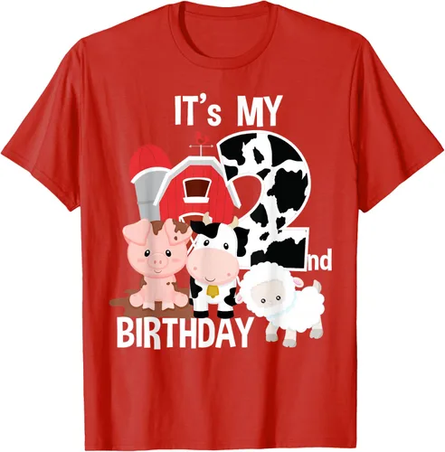 Vista 103 de Camiseta para fiesta de 2 años con texto en inglés "It's My 2nd Birthday", Negro