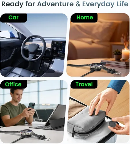 Vista 8 de Paquete de 2 muelles de carga tipo C compatibles con Amazfit T-Rex 3/T-Rex 3 Pro/Balance/Balance 2/Helio Strap/Active Max adaptador de cargador