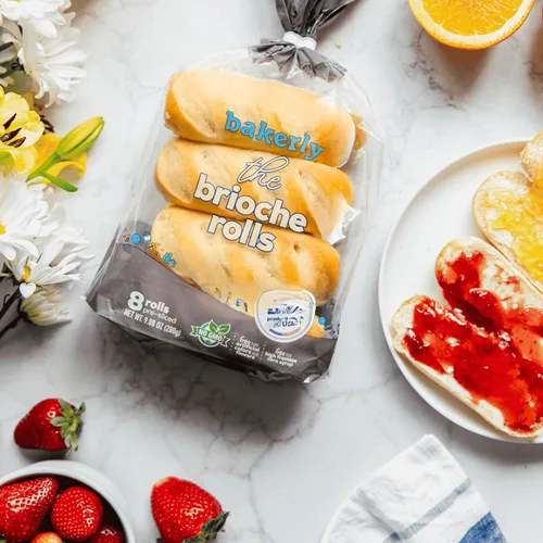 Vista 5 de bakerly Brioche Rolls Pack of 6, 8-Count, Non-GMO, No Artificial Colors or Flavors (48 Total Brioche Rolls)