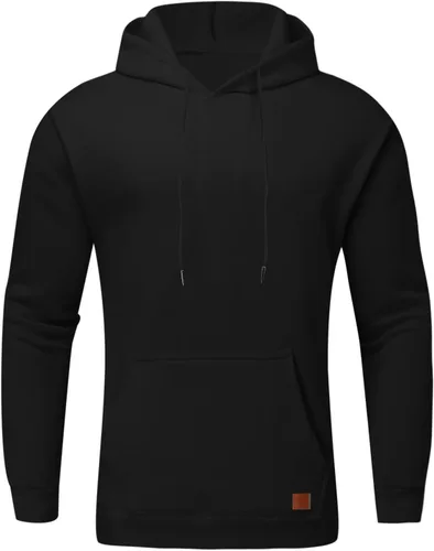 Vista 4 de LCMTWX Sudaderas con capucha para hombre e invierno casual suelto sólido suéter con capucha Top deportivo con capucha chaqueta de algodón sudadera