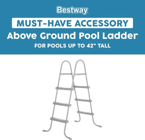 Vista 3 de Bestway Flowclear - Escalera de piscina sobre el suelo de 42 pulgadas, con marco de metal resistente a la corrosión