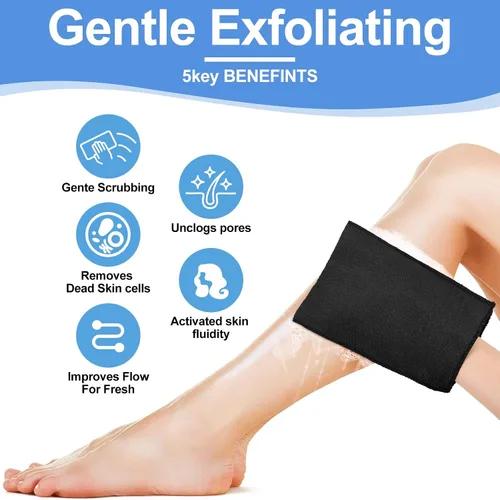 Vista 5 de Tatuo 12 piezas de guante exfoliante coreano de Italia Toalla para el cuerpo, esfoliante para la piel para eliminar la piel muerta, paño exfoliante