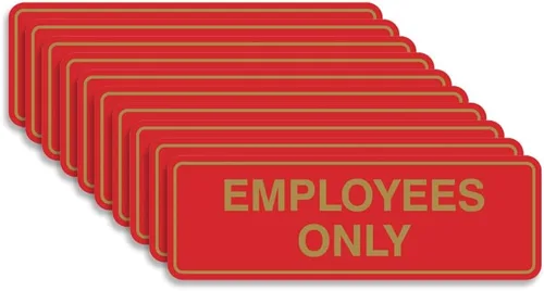 Vista 29 de Letrero estándar de solo empleados - Negro - Pequeño (1 paquete)