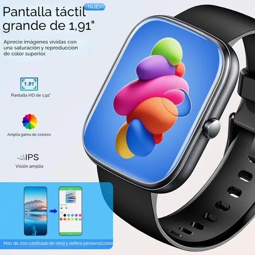 Vista 2 de Reloj inteligente para hombres y mujeres, reloj inteligente HD 2025 de 1.91 pulgadas (respuesta/hacer llamadas), más de 112 modos deportivos