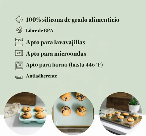Vista 8 de The Silicone Kitchen JUMBO - Vaso reutilizable de silicona para hornear, no tóxico, sin BPA, apto para lavavajillas, Jumbo, paquete de 12, blanco