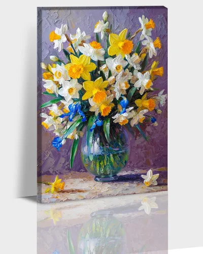 Vista 14 de Hzddty Lienzo de flores rojas de amapola para pared, pintura floral abstracta para paredes, imágenes de flores con estampado floral, decoración