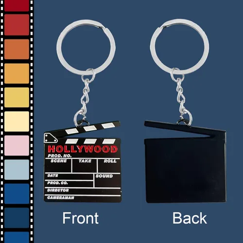 Vista 2 de Sunwel Fashion Paquete de 2 llaveros de Hollywood con diseño de película cortada para escena de acción y tablilla para mujeres y hombres, Negro