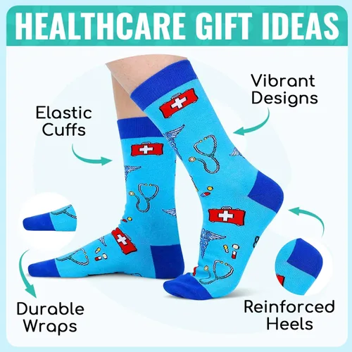 Vista 3 de Zmart Appreciation Gifts - Funny Socks for Lawyer Doctor and Guitar Lover in 2 Pack Doctor 2 Pack