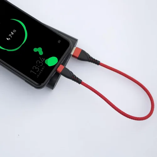 Vista 2 de Cable micro USB de 1 pie [3 unidades], USB corto a micro trenzado USB 2.0 cable de carga rápida y sincronización de datos compatible con Samsung