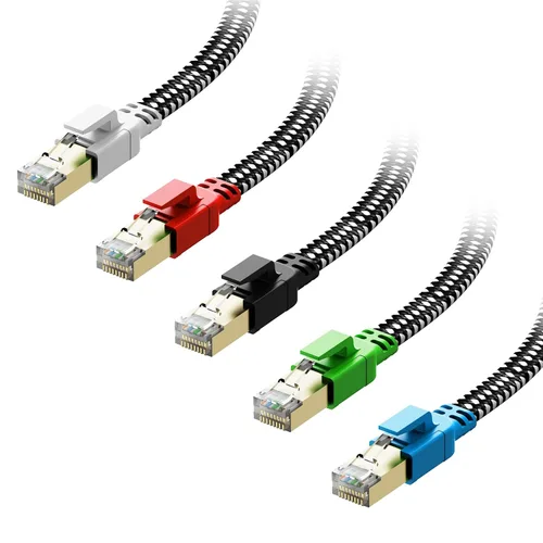 Vista 8 de Cable Ethernet Cat 8 Orbram, 15 pies, 1.5 pies, 3 pies, 6 pies, 10 pies, 20 pies, 30 pies, 50 pies, 60 pies, 100 pies, 200 pies, cable de red LAN