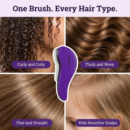 Vista 7 de Performore Smooth Glide - Cepillo desenredante para cabello natural, rizado, liso, húmedo o seco, secado rápido, cabello largo o corto para mujeres