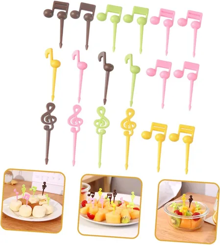 Vista 4 de Tenedores de fruta de notas grandes, tenedores de cóctel, aperitivos, tenedores de fiesta, tenedores para tartas, tenedores pequeños, tenedores