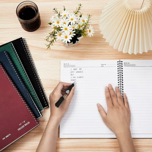 Vista 3 de Henoyso 5 cuadernos jumbo para zurdos de 100 hojas/200 páginas, libro de trabajo para zurdos de 11 x 9 pulgadas, cuaderno en espiral para zurdos