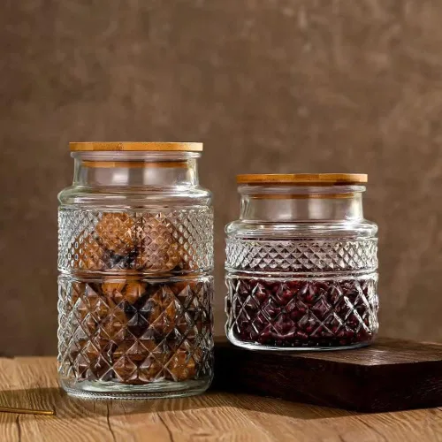 Vista 7 de Tarros de almacenamiento de vidrio con tapa, juego de 3 frascos en 60 oz/40