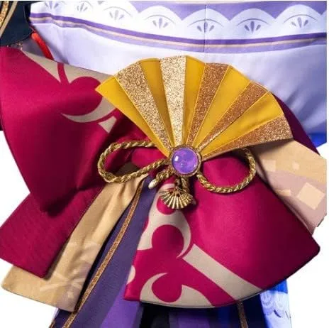 Vista 3 de Cosplay Life Raiden Shogun Genshin Impact - Juego completo de disfraz con peluca y accesorios