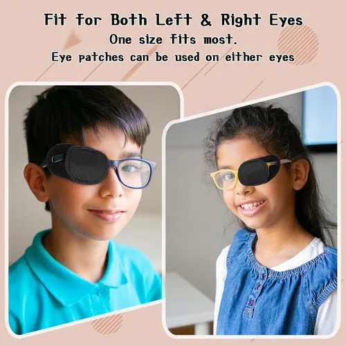 Vista 4 de 6 parches para los ojos, cómodos parches para el ojo izquierdo o derecho, para uso médico profesional, cobertura de un solo ojo, reutilizables