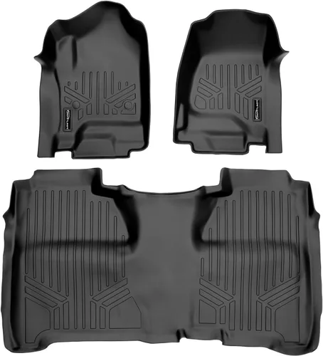 Vista 13 de SMARTLINER Juego de tapetes de piso de recubrimiento, de 2 filas, para Chevrolet Silverado 1500 2007-2013