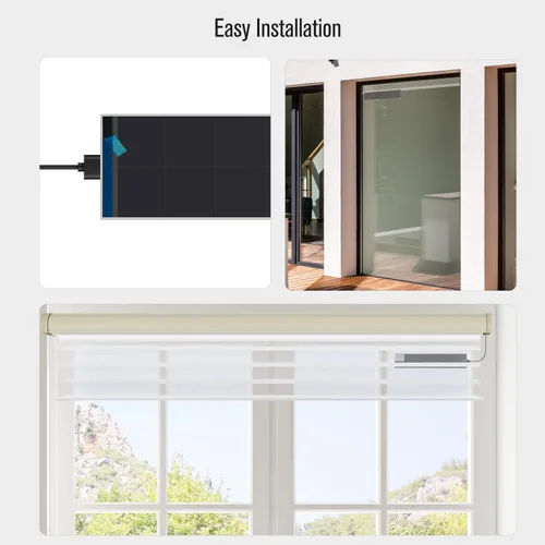 Vista 7 de Panel de carga solar para persianas con interfaz USB 2.0, 5V 5W para persianas enrollables motorizadas solo para uso en interiores, compatible