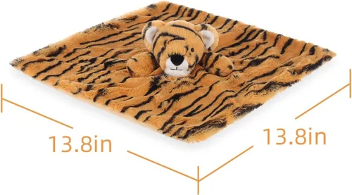 Vista 7 de Apricot Lamb Manta de seguridad de tigre para bebés, suave Loveys para bebé de 14 pulgadas
