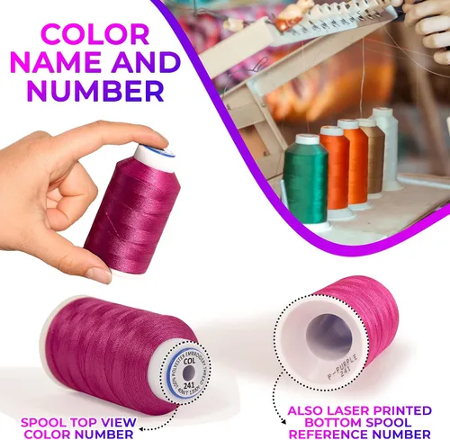 Vista 5 de ThreadNanny Brother nuevo set de hilo para bordar de 63 colores, hilo de poliéster de 40wt.