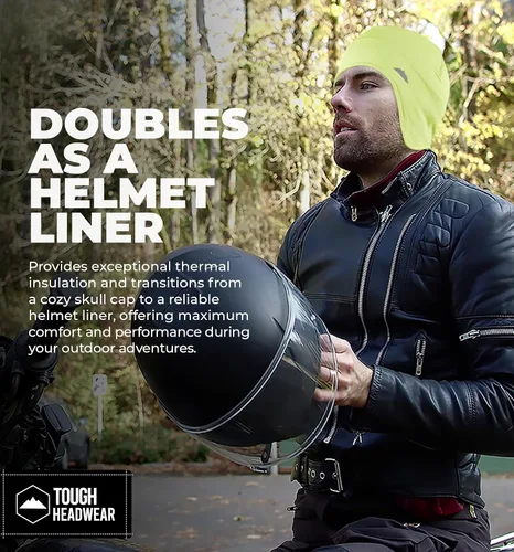 Vista 18 de Tough Headwear Gorras térmicas para casco para hombre, para invierno, gorra de casco y gorras de ciclismo para correr, esquiar, deportes de invierno