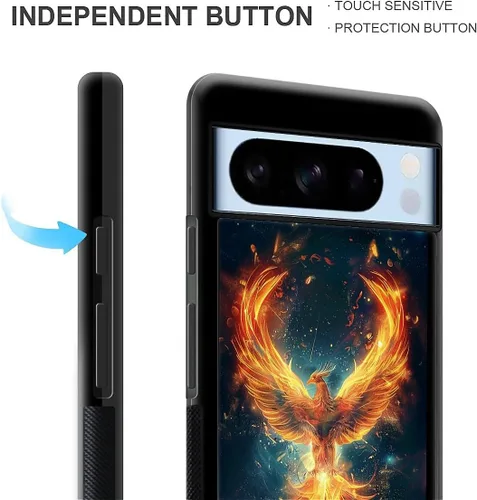 Vista 1349 de Compatible con Google Pixel 4A 5G Mobile Case Creative Acrylic Panel trasero Silicona Protección Grip especialmente diseñado para Google Pixel 4A 5G