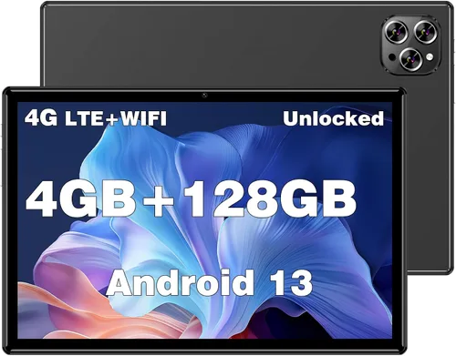 Vista 10 de Tabletas Android 2024, nueva tableta desbloqueada Octa-Core Android 13 con ranura para tarjeta SIM, 128 GB ROM+4 GB RAM, cámara de 10 pulgadas, 5