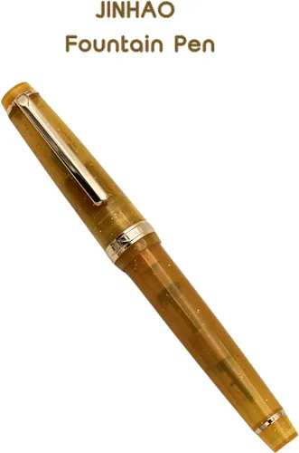 Vista 48 de 82 Pluma estilográfica - Barril de material acrílico, plumín extrafino de iridio con convertidor de tinta, pluma de escritura suave, diseño clásico