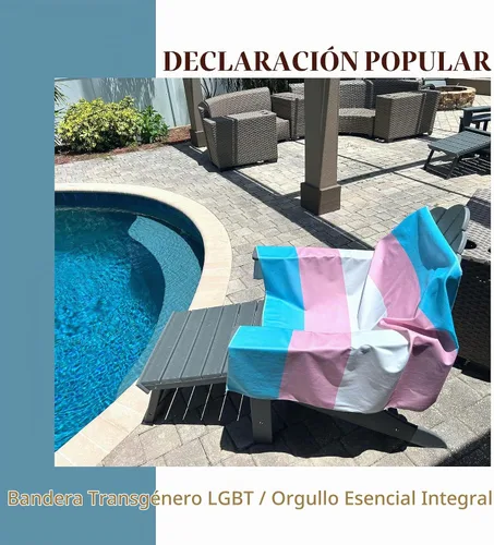 Vista 8 de Bandera trans para pared Tapiz de orgullo transgénero Grande 40 x 60 pulgadas