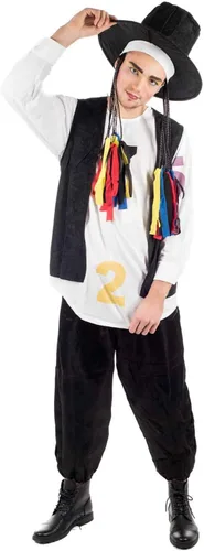 Vista 3 de fun shack Disfraz de estrella pop de los años 80 para hombre, disfraz de cultura pop de los años 80, disfraces de los años 80 para adultos, trajes