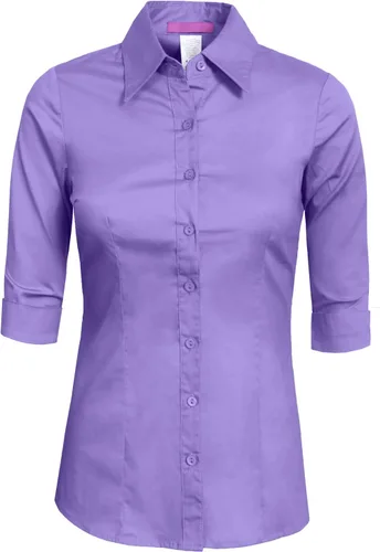 Vista 7 de NE PEOPLE Camisa de oficina con botones y manga 3/4 a medida para mujer