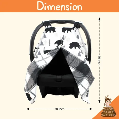 Vista 4 de Dear Baby Gear Funda de asiento de automóvil para bebé, toldo portador para recién nacidos, regalo del día de la madre para madres, manta de baby