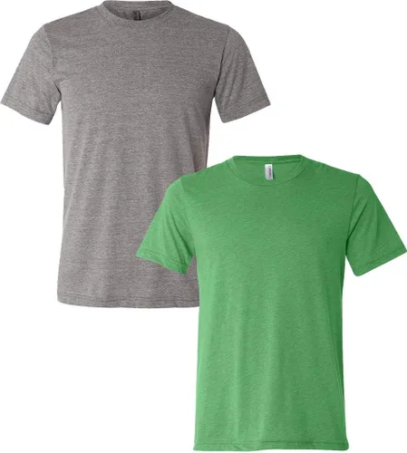 Vista 72 de Bella Canvas 3413c para hombre (1) Triblend verde + (1) Triblend rojo