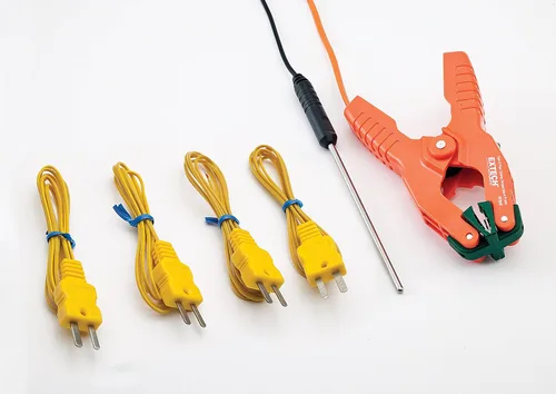Vista 4 de Extech SDL200 Termómetro de cuatro canales SD Logger Registro de 4 canales, 6 tipos de termopar (J/K/E/T/R/S), RTD Pt100 de 2 canales, tarjeta SD