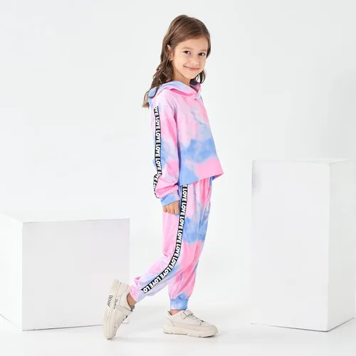 Vista 3 de Conjunto de sudadera con capucha y pantalones de manga larga para bebés y niñas pequeñas