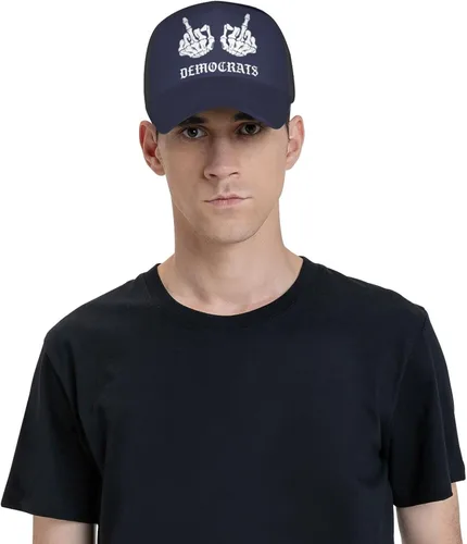 Vista 7 de Fuck Biden Democrats - Gorra de béisbol ajustable para hombres y mujeres, sombrero de Tucker para papá, color negro, Negro