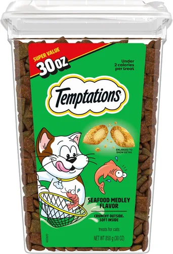 Vista 9 de Temptations Classic Crunchy and Soft Cat Treats, Seafood Medley Flavor, bolsa de 3 onzas (paquete de 12)