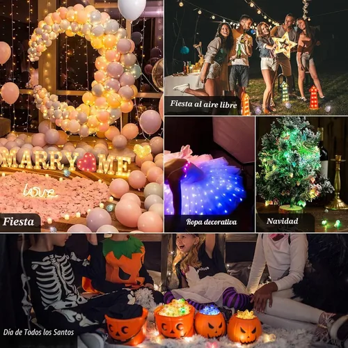 Vista 6 de Aogist 50 Piezas Luces para Globos Azules con Aro para Colgar, Mini Lámpara de Bola Redonda Pequeña Luz LED para Linternas de Papel y Vidrio