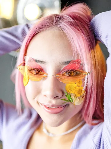 Vista 5 de 7 gafas de sol con forma de libélula y mariposa para mujer 7 unidades Multicolor M