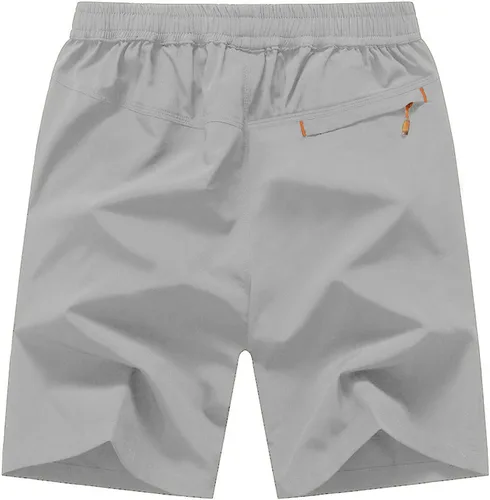 Vista 2 de TBMPOY Pantalones cortos de senderismo para hombre, 7 pulgadas, secado rápido, para gimnasio, deportes al aire libre, bolsillos cortos con cremallera