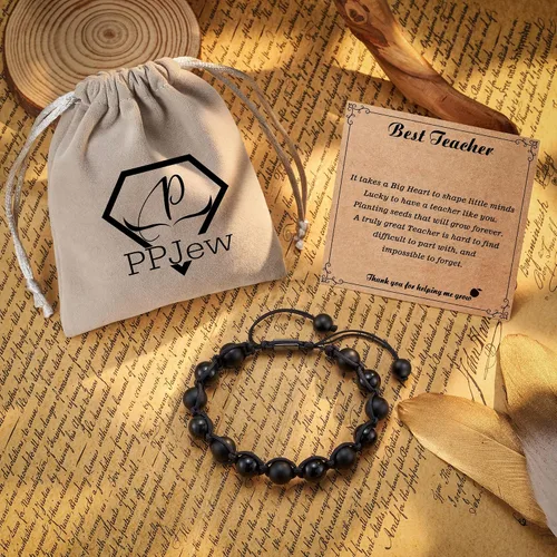 Vista 7 de PPJew Regalos para profesores, pulsera elástica de manzana para mujeres/hombres, regalos del día del maestro de parte de estudiantes